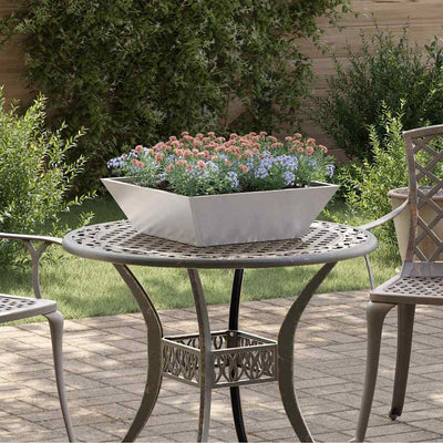 VidaXL Gartenblumentopf 5 Stk. Silber 50 x 50 x 15 cm Edelstahl
