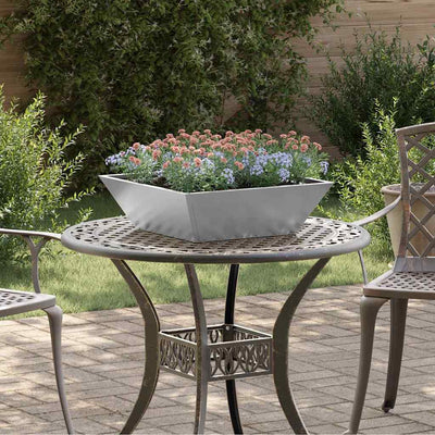 Vidaxl Gartenblumentopf Silber 50 x 50 x 15 cm verzinkter Stahl