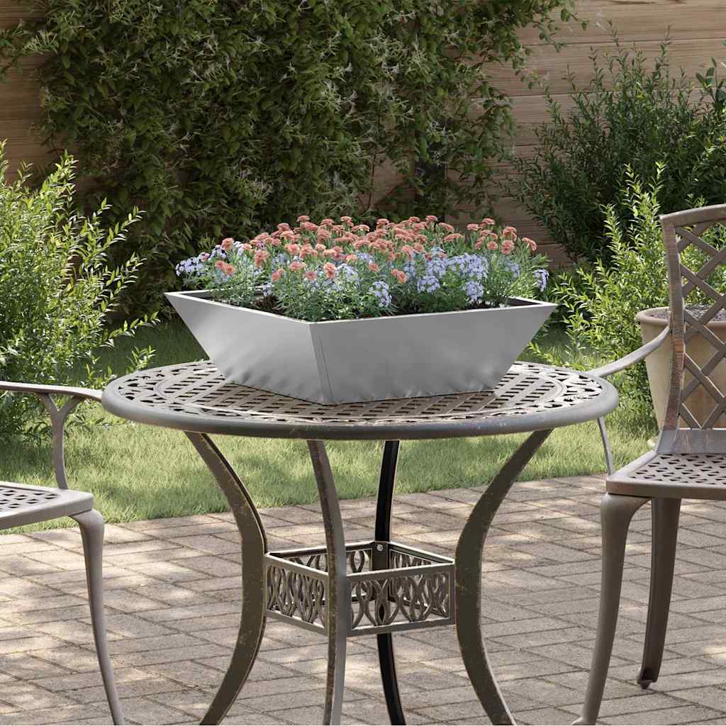 Vidaxl Gartenblumentopf 5 Stück Silber 50 x 50 x 15 cm verzinkter Stahl