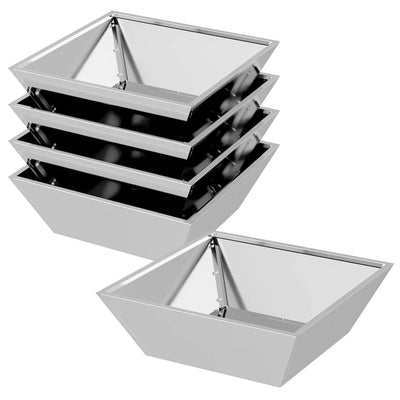 Vidaxl Gartenblumentopf 5 Stück Silber 50 x 50 x 15 cm verzinkter Stahl