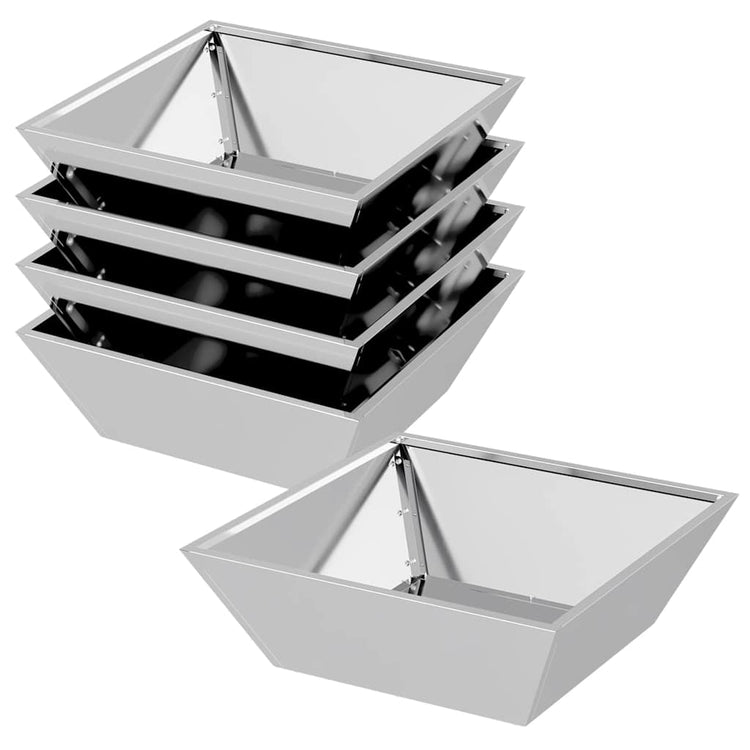 Vidaxl Gartenblumentopf 5 Stück Silber 50 x 50 x 15 cm verzinkter Stahl