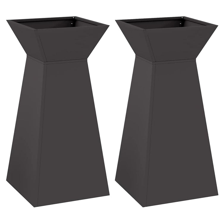 VidaXL Säulenpflanzgefäß 2 Stück schwarz 35 x 35 x 73 cm