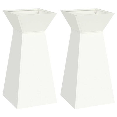 VidaXL Säulenpflanzgefäß 2 Stück weiß 35 x 35 x 73 cm