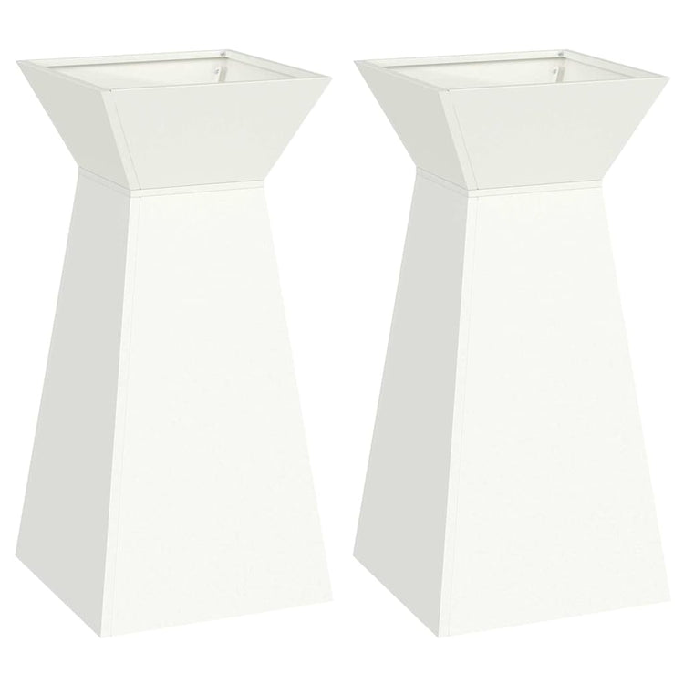 VidaXL Säulenpflanzgefäß 2 Stück weiß 35 x 35 x 73 cm