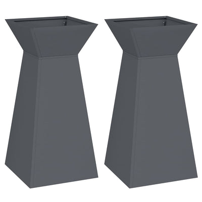 Vidaxxl Säulenpflanzgefäß 2 Stk. Anthrazit 35 x 35 x 73 cm