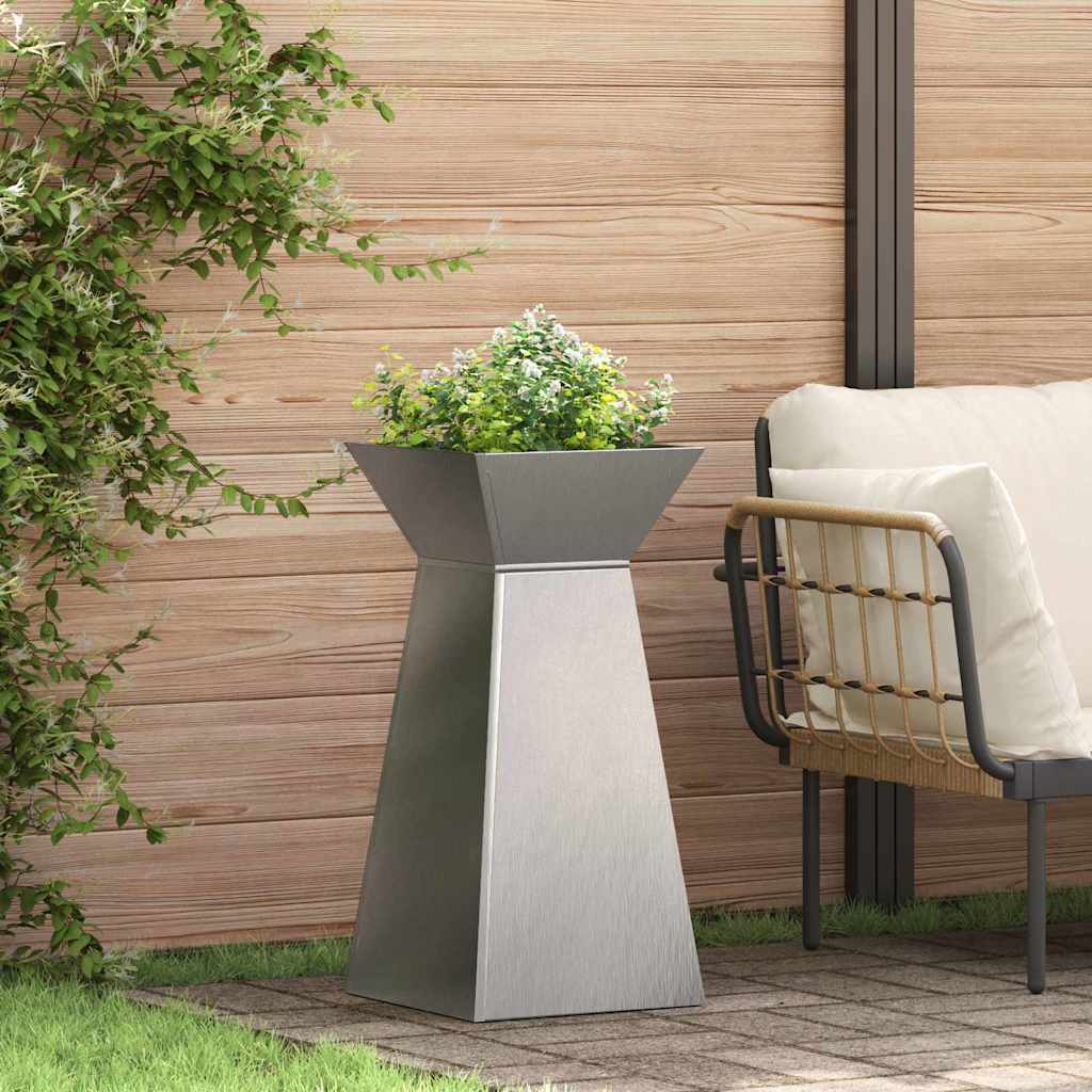VidaXL Säulenpflanzgefäß Silber 35 x 35 x 73 cm Edelstahl