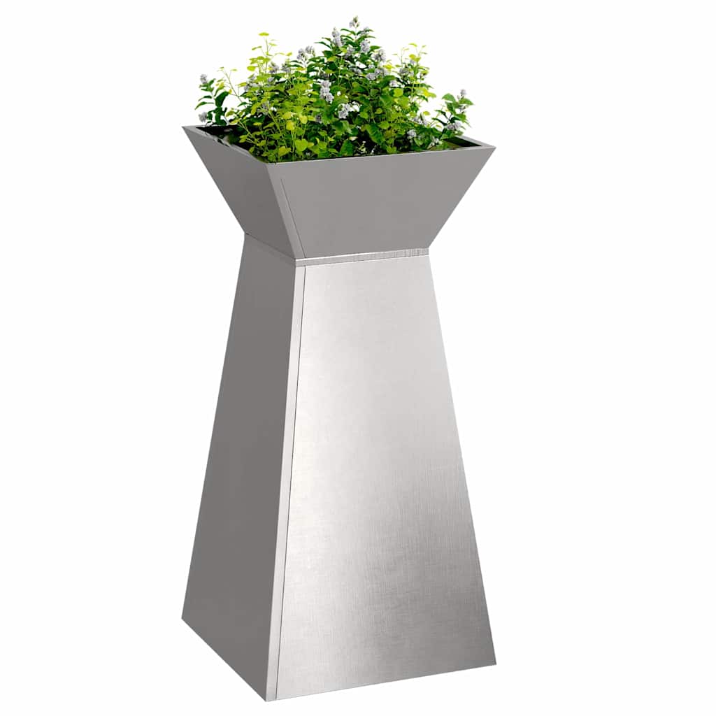VidaXL Säulenpflanzgefäß 2 Stk. Silber 35 x 35 x 73 cm