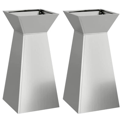 VidaXL Säulenpflanzgefäß 2 Stk. Silber 35 x 35 x 73 cm