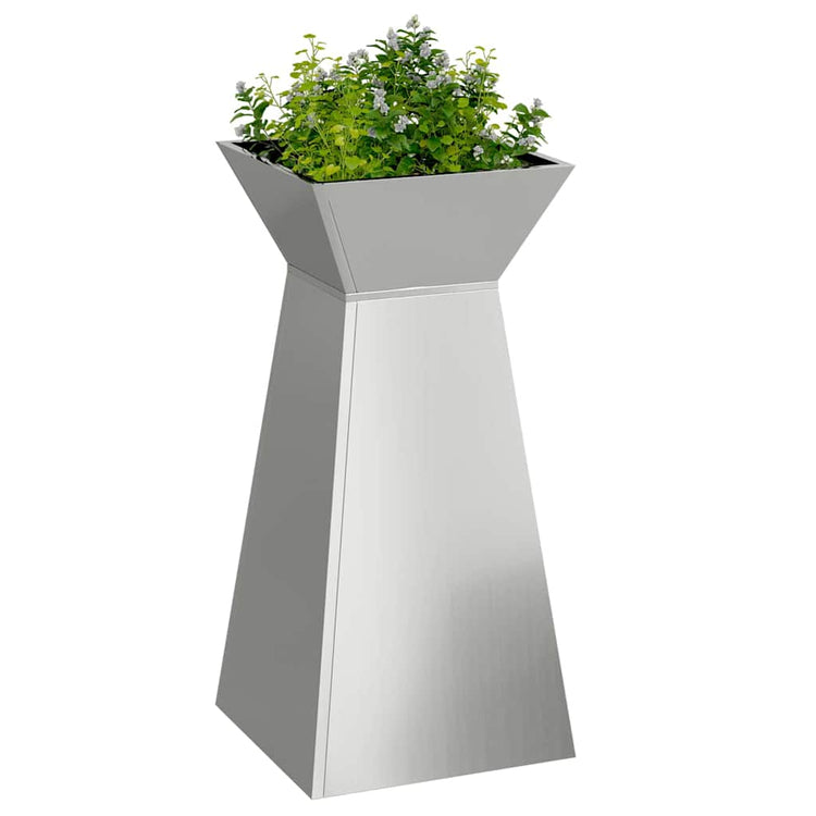 VidaXL Säulenpflanzgefäß 2 Stk. Silber 35 x 35 x 73 cm