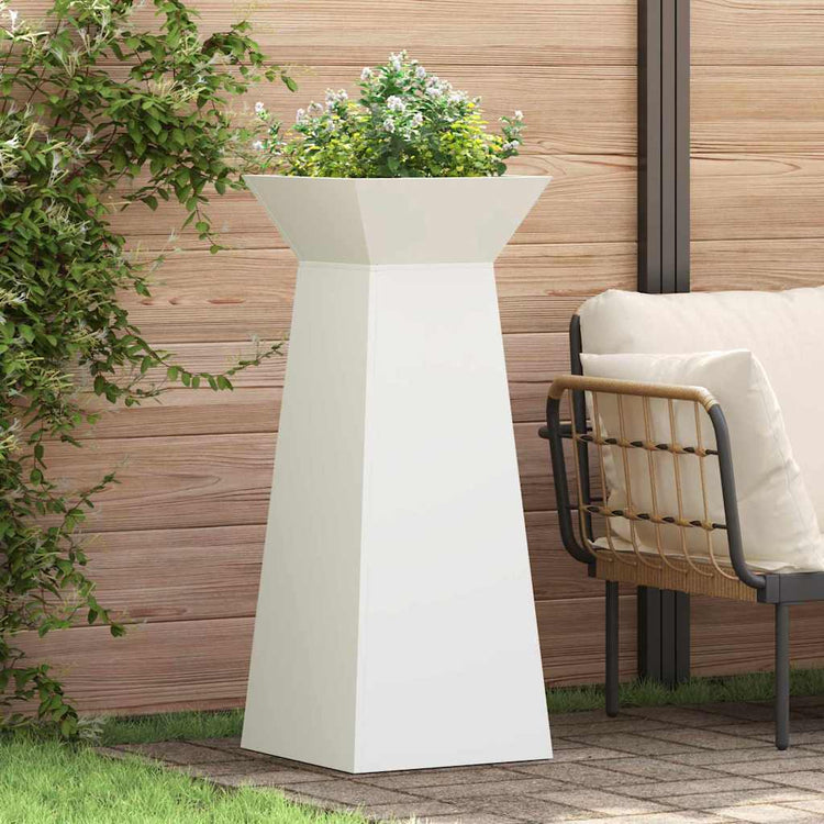 VidaXL Säulenpflanzgefäß 2 Stück weiß 40 x 40 x 100 cm