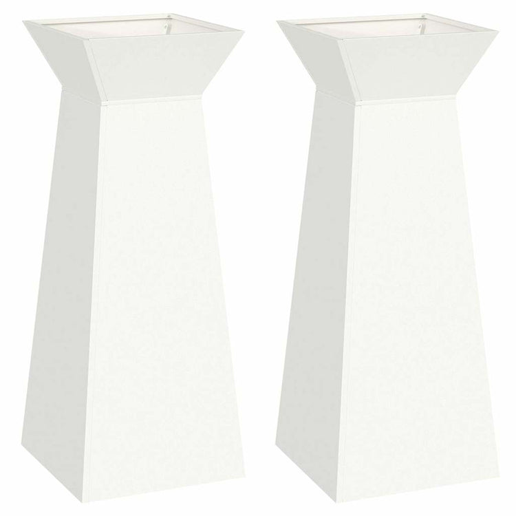 VidaXL Säulenpflanzgefäß 2 Stück weiß 40 x 40 x 100 cm