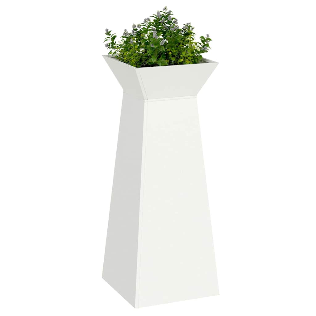 VidaXL Säulenpflanzgefäß 2 Stück weiß 40 x 40 x 100 cm