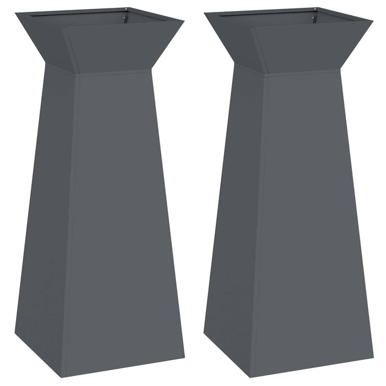 Vidaxxl Säulenpflanzgefäß 2 Stk. Anthrazit 40 x 40 x 100 cm