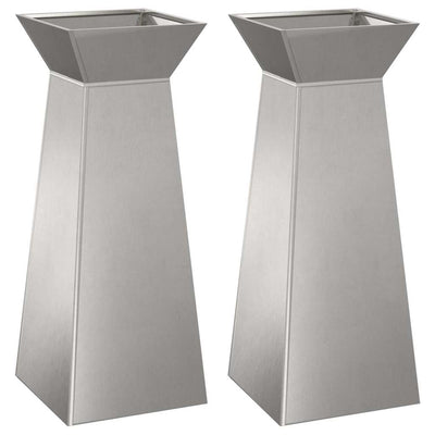 VidaXL Säulenpflanzgefäß 2 Stk. Silber 40 x 40 x 100 cm