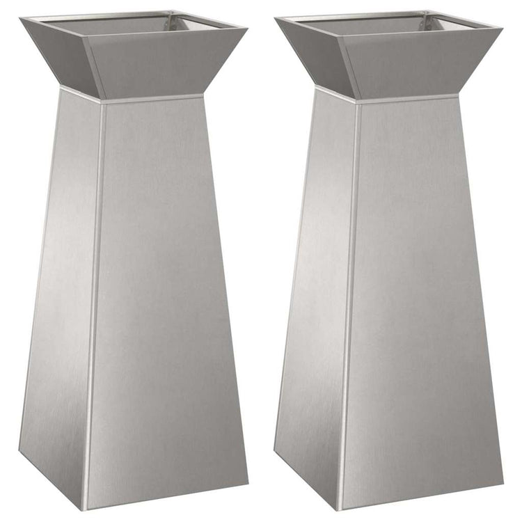 VidaXL Säulenpflanzgefäß 2 Stk. Silber 40 x 40 x 100 cm