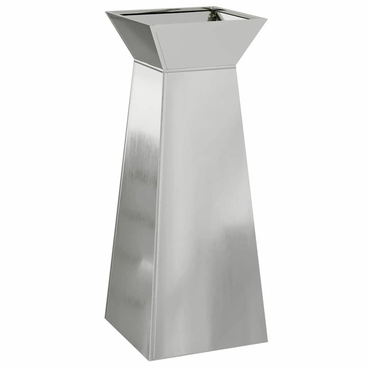VidaXL Säulenpflanzgefäß Silber 40 x 40 x 100 cm
