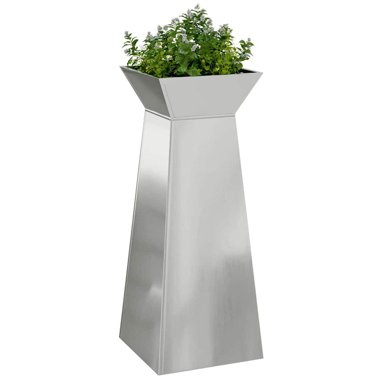 VidaXL Säulenpflanzgefäß 2 Stk. Silber 40 x 40 x 100 cm