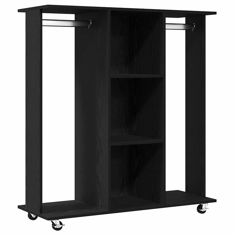 Vidaxxl-Kleiderschrank mit Rad, schwarze Eiche, 102 x 38 x 110 cm, fertiges Holz