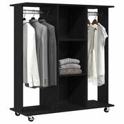 Vidaxxl-Kleiderschrank mit Rad, schwarze Eiche, 102 x 38 x 110 cm, fertiges Holz - afbeelding 3