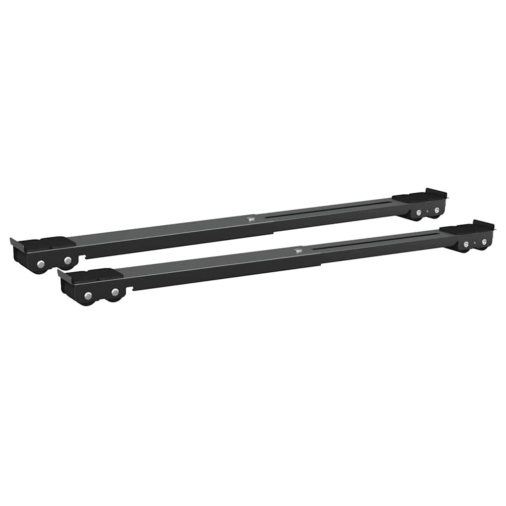 VidaXL Waschmaschinensockel 2 Stück schwarz 72 x 5 x 4,5 cm Edelstahl