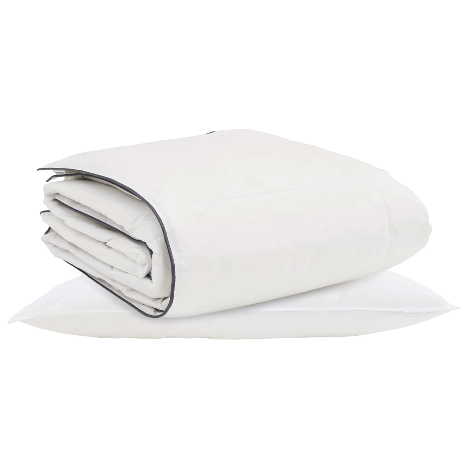 Vidaxl Winterdecke mit Kissen 2 Stück weiße Daunenfedern