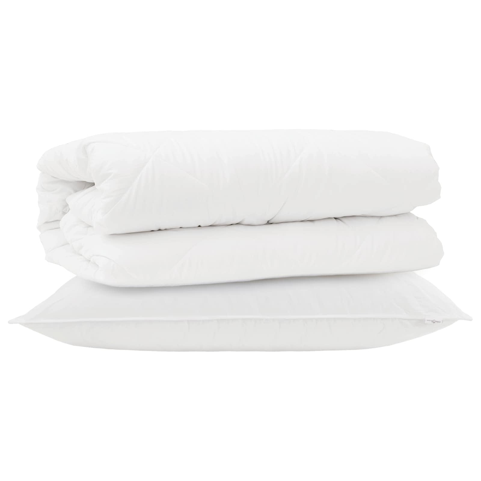 Vidaxl Bettwäsche-Set mit Kissen, 2 Stück, weiße Mikrofaser