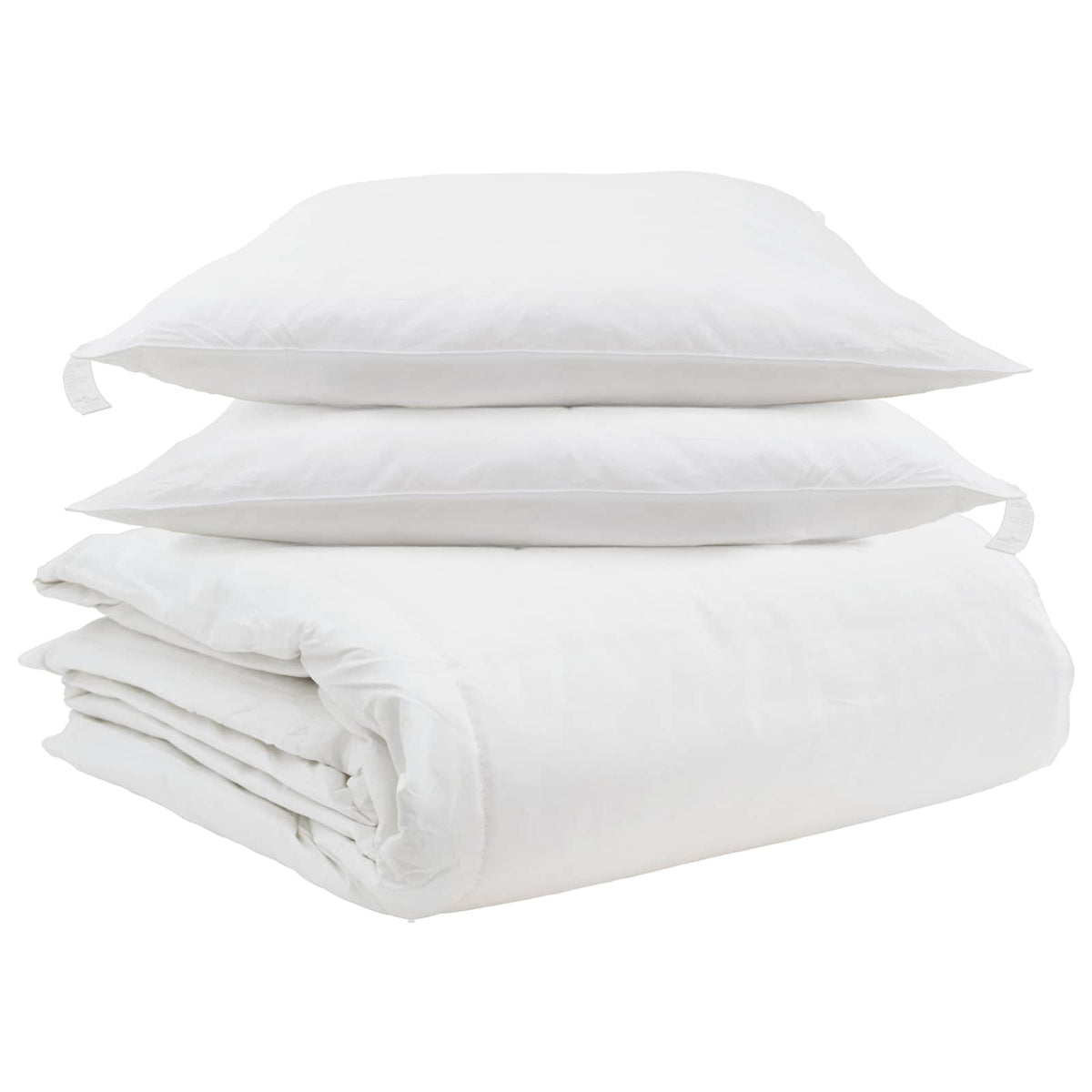 Vidaxl-Bettwäscheset mit Kissen, 3 Stück, weiße Daunenfedern