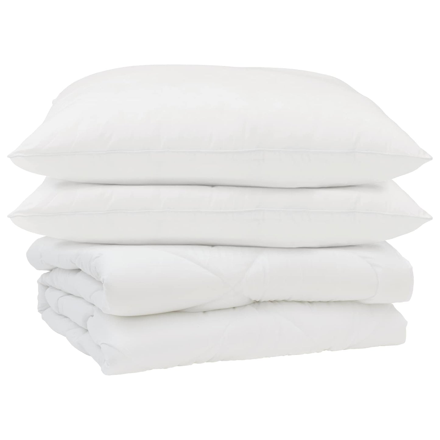 Vidaxl Sommerbettdecke mit Kissen 3 Stück weiße Mikrofaser