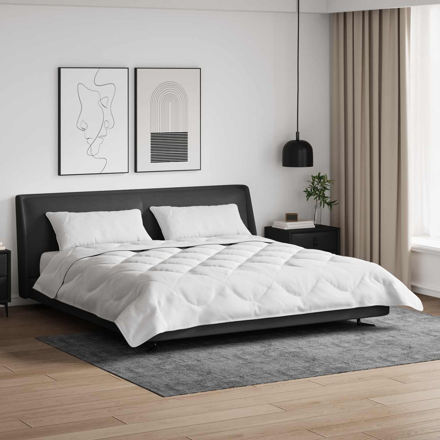 Vidaxl Bettdecke mit Kissen 3 Stück weiße Mikrofaser