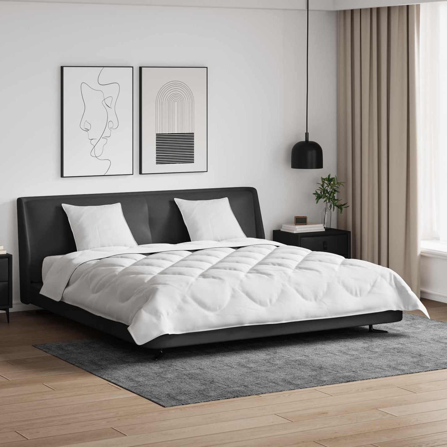 VidaXL Ganzjahresdecke mit Kissen 3 Stück weiße Mikrofaser