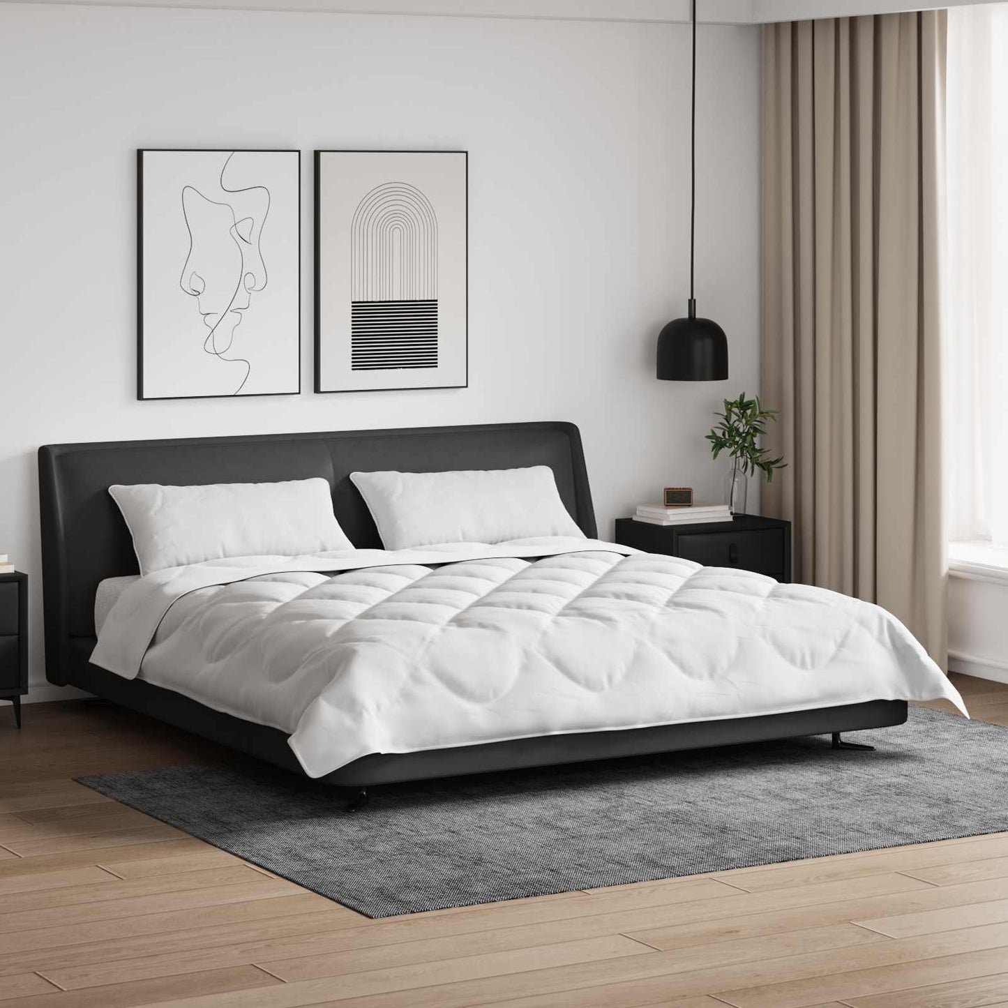Vidaxx Bettdecke mit Kissen 3 Stück weiße Mikrofaser
