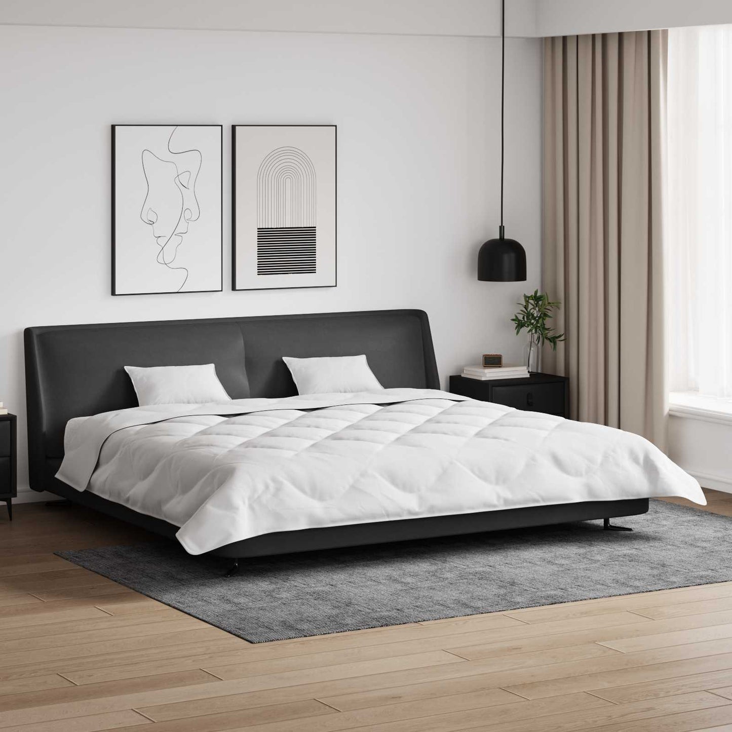 Vidaxl Winterdecke mit Kissen 3 Stück weiße Mikrofaser