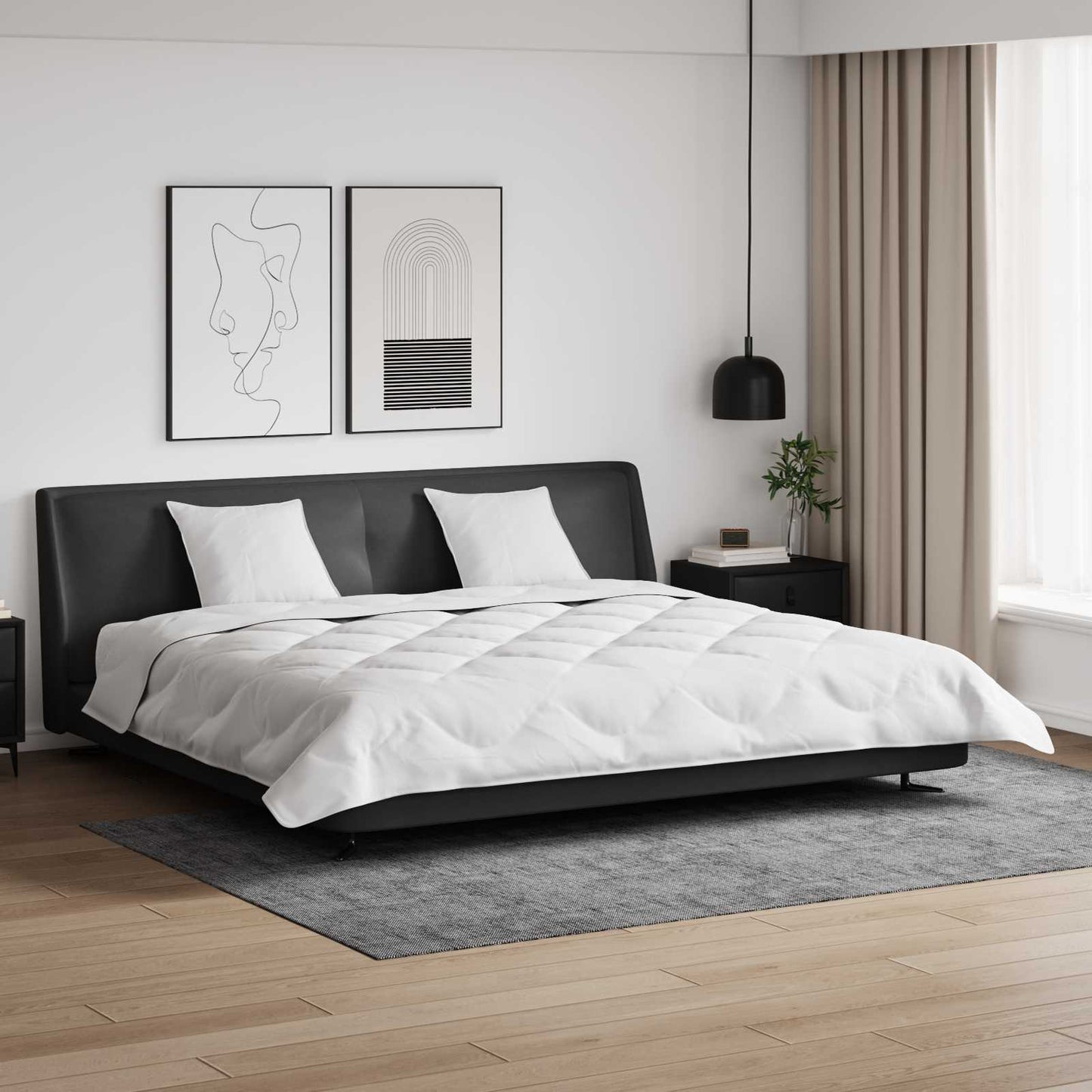 Vidaxl Winterdecke mit Kissen 3 Stück weiße Mikrofaser