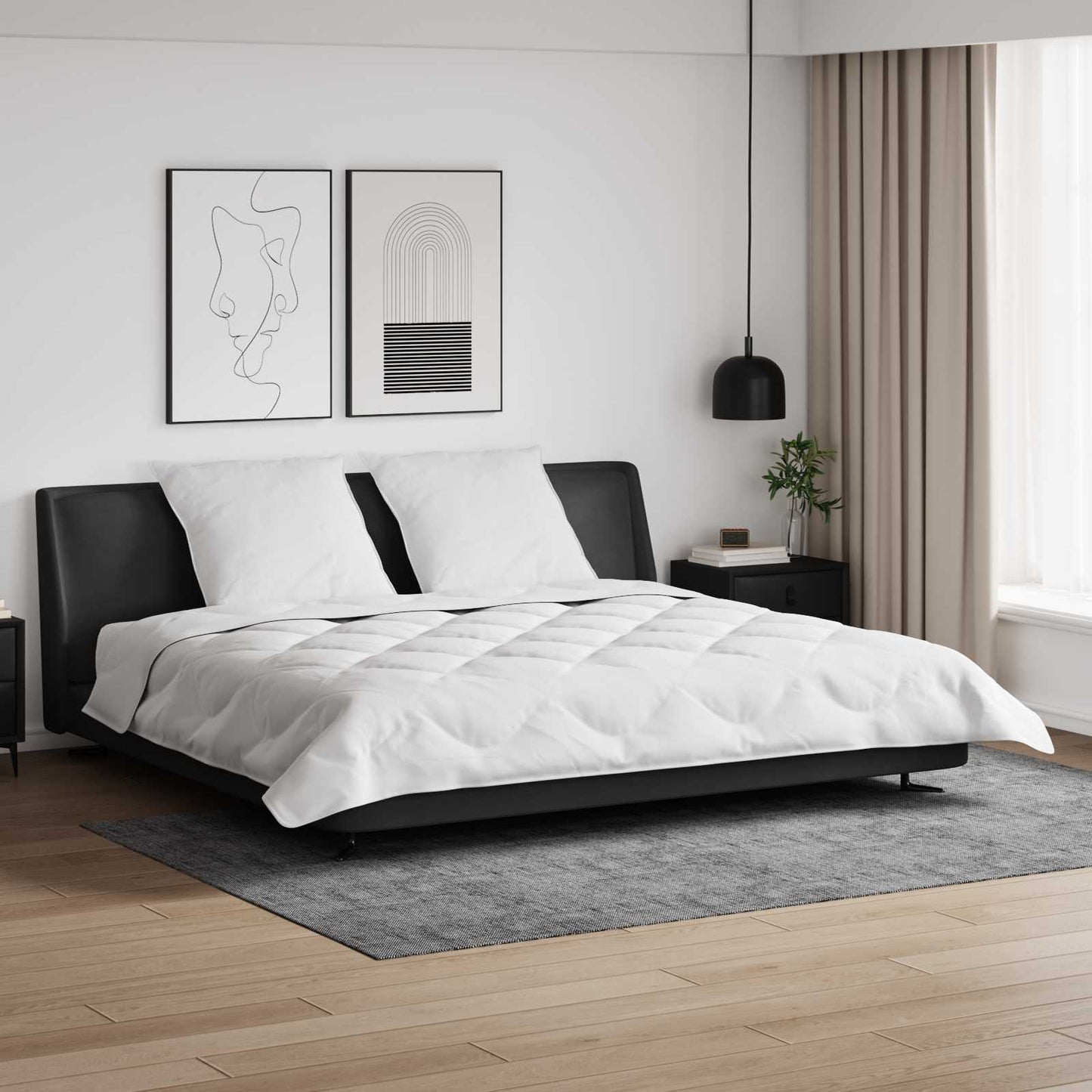 Vidaxl Winterdecke mit Kissen 3 Stück weiße Mikrofaser