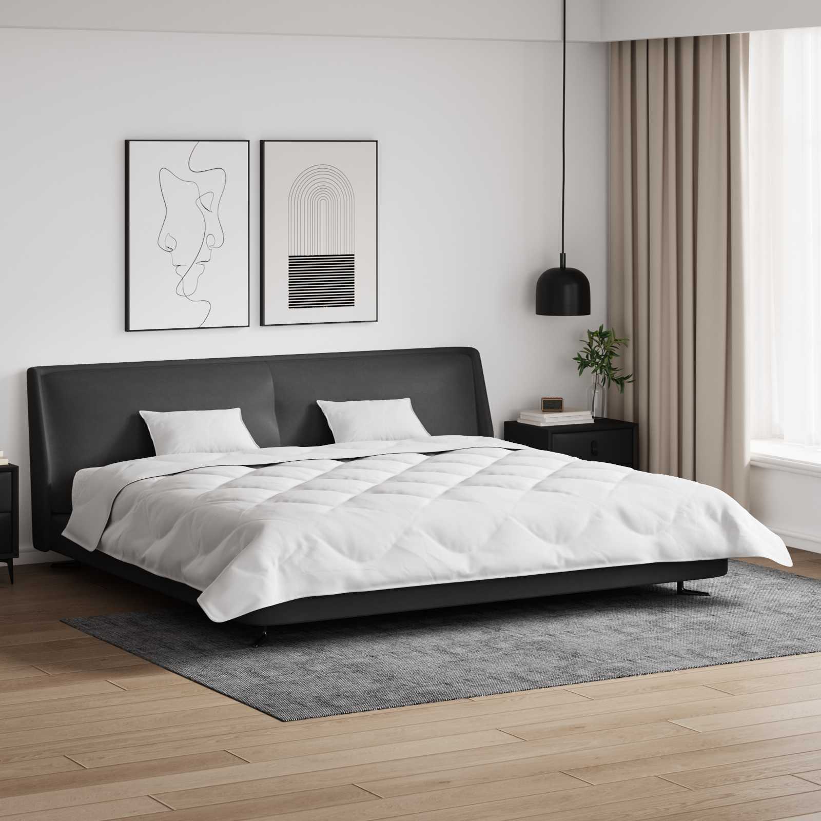 Vidaxl Winterdecke mit Kissen 3 Stück weiße Mikrofaser