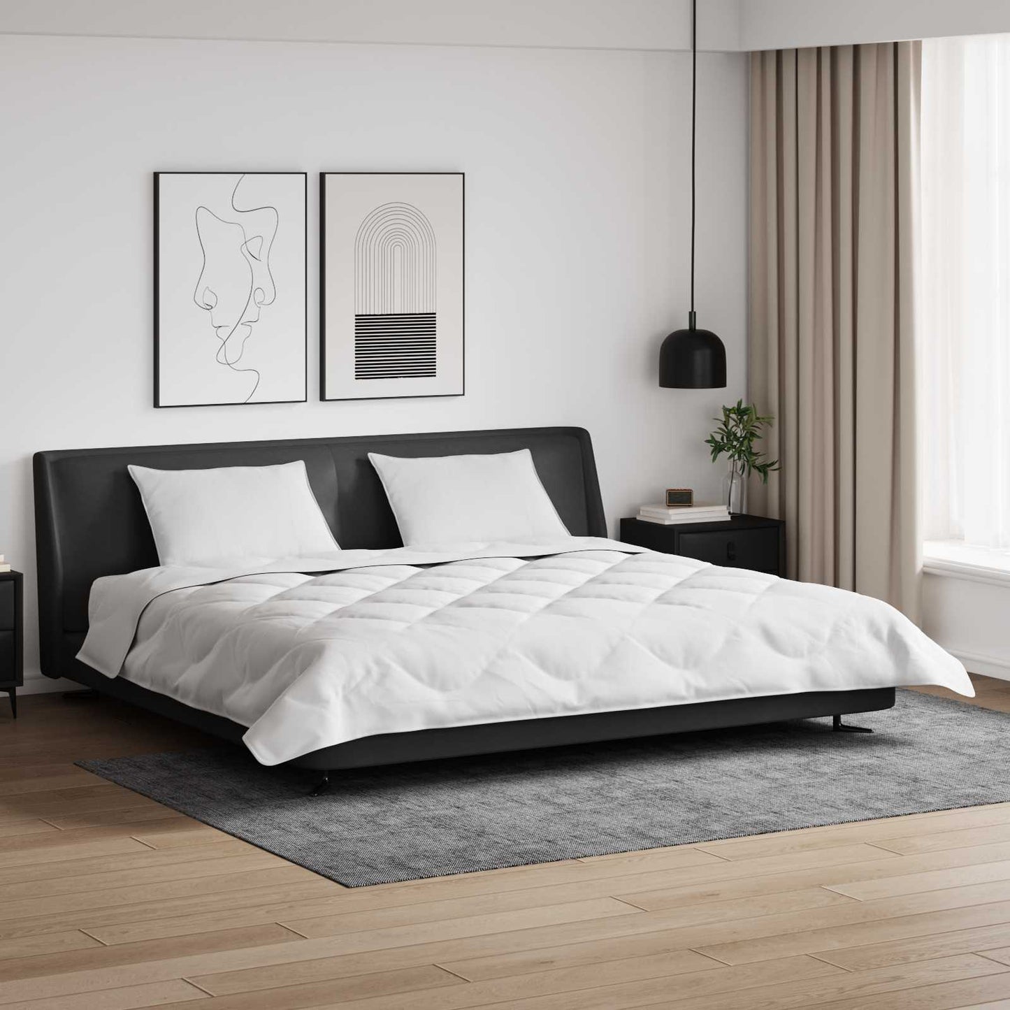 Vidaxl Winterdecke mit Kissen 3 Stück weiße Mikrofaser