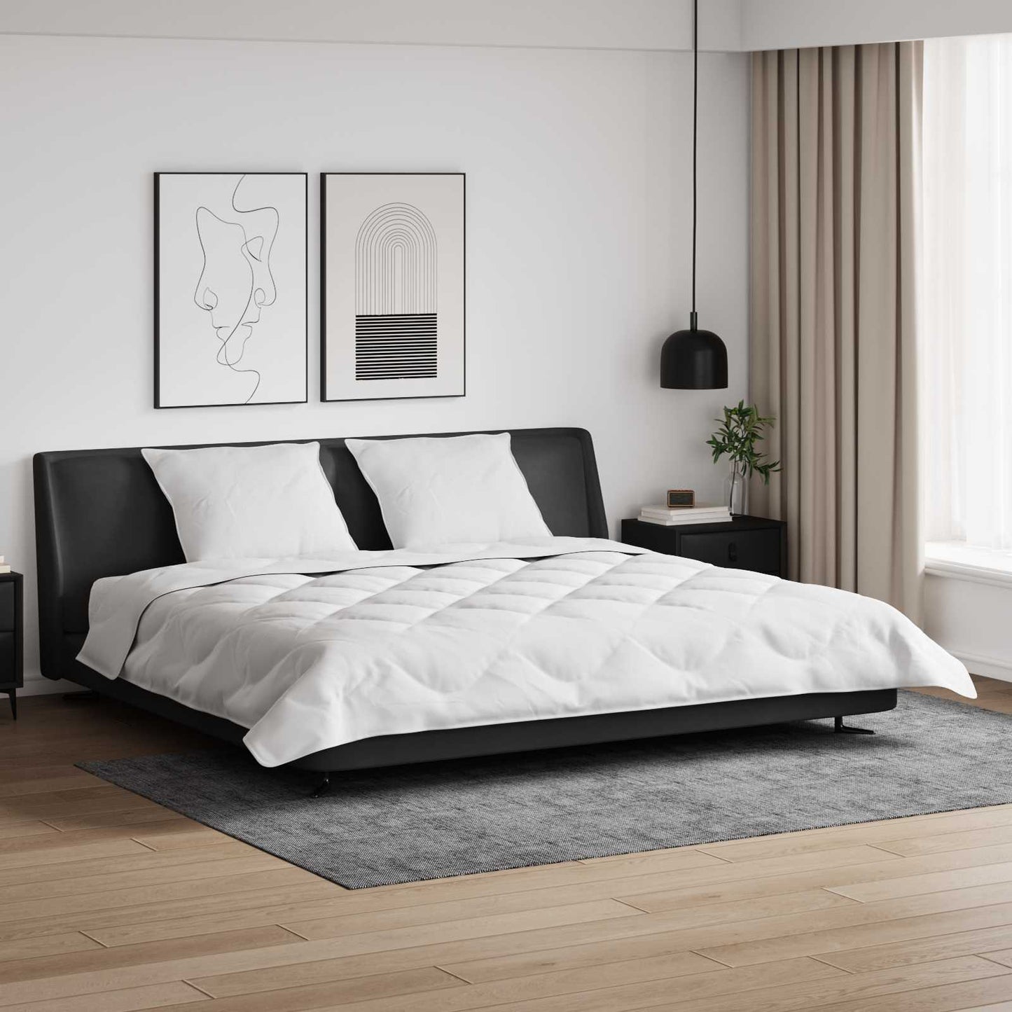 Vidaxl Winterdecke mit Kissen 3 Stück weiße Mikrofaser