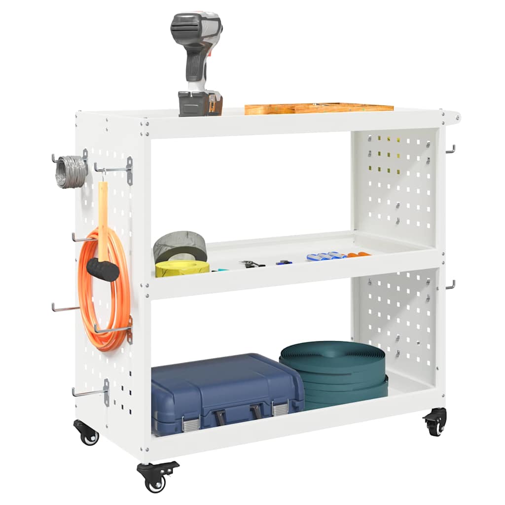 Vidaxx Werkzeugwagen weiß 75 x 35 x 73 cm kaltgewalzter Stahl