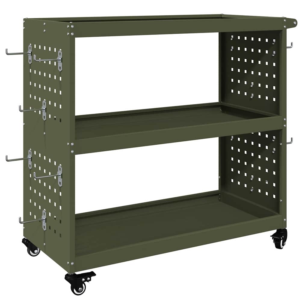 Vidaxx Werkzeugwagen olivgrün 75 x 35 x 73 cm kaltgewalzter Stahl
