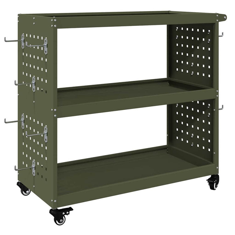 Vidaxx Werkzeugwagen olivgrün 75 x 35 x 73 cm kaltgewalzter Stahl