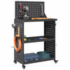 Vidaxx Werkzeugwagen schwarz 65 x 35 x 111 cm kaltgewalzter Stahl