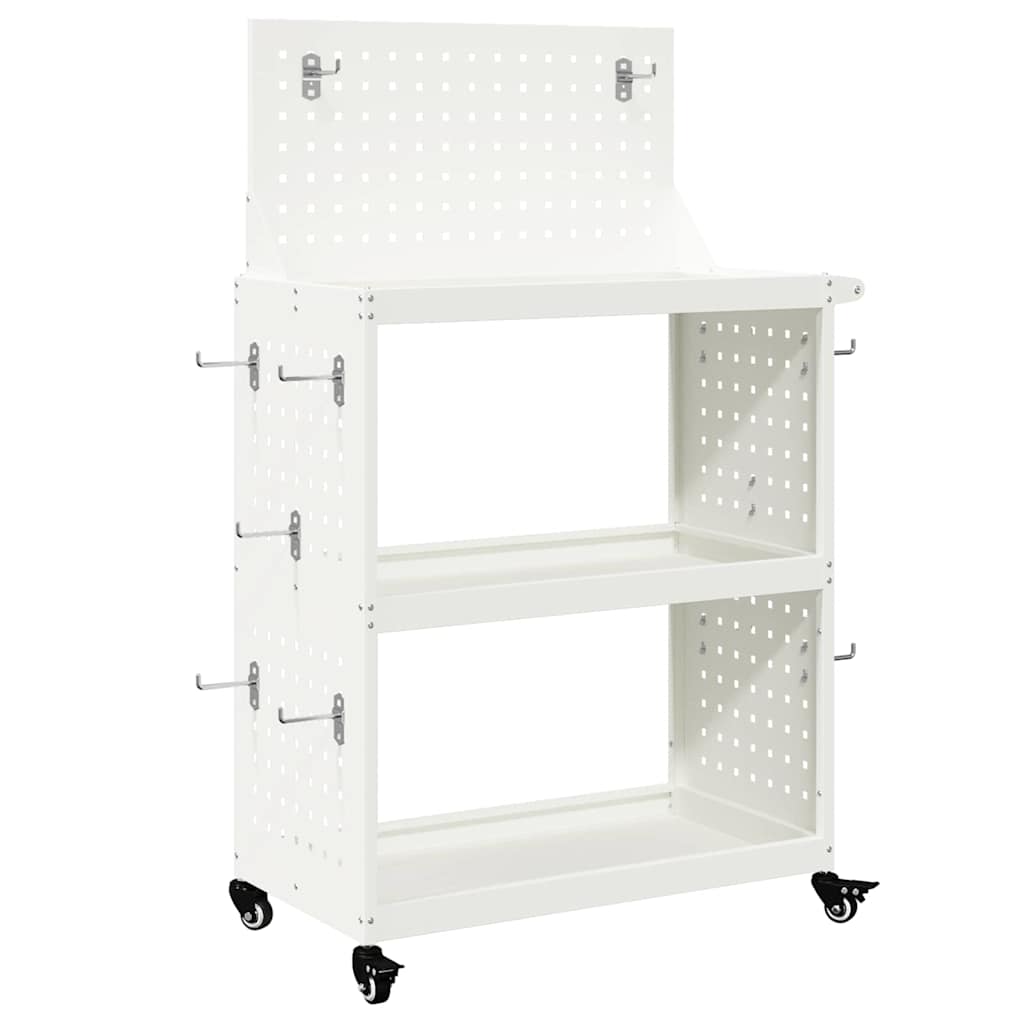 Vidaxx Werkzeugwagen weiß 65 x 35 x 111 cm kaltgewalzter Stahl