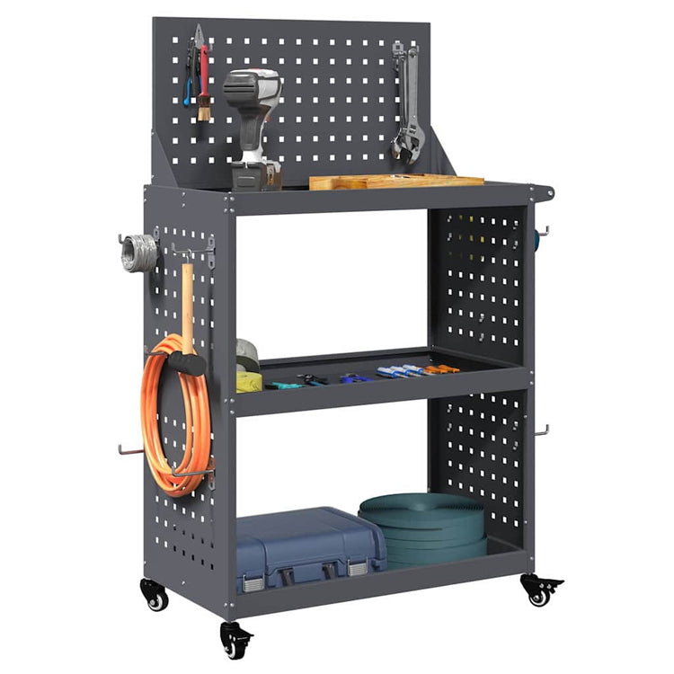 Vidaxxl Werkzeugwagen Anthrazit 65 x 35 x 111 cm kaltgewalzter Stahl