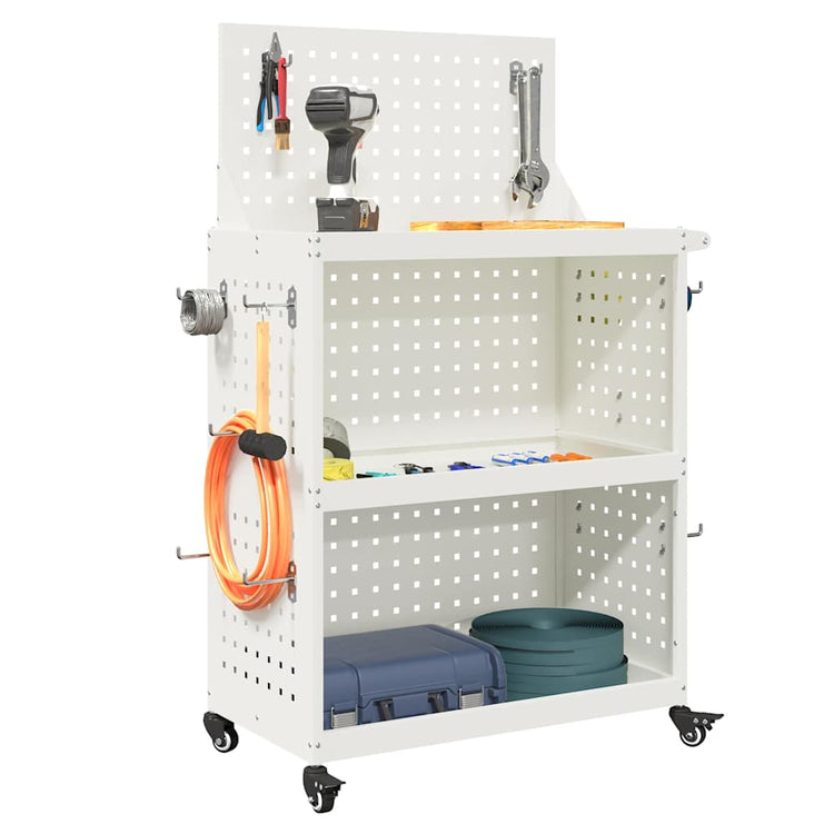 Vidaxx Werkzeugwagen weiß 65 x 35 x 111 cm kaltgewalzter Stahl