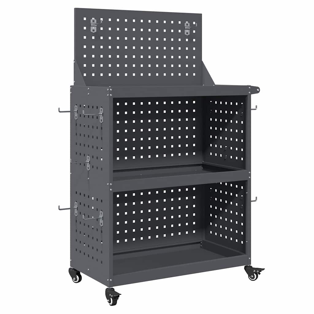 Vidaxxl Werkzeugwagen Anthrazit 65 x 35 x 111 cm kaltgewalzter Stahl