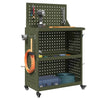 Vidaxxl Werkzeugwagen mit Ablage olivgrün 65 x 35 x 111 cm