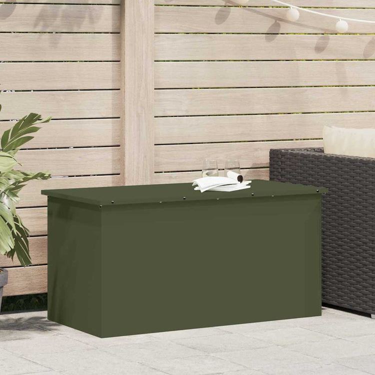 Vidaxx Outdoor-Aufbewahrungsbox olivgrün 100 x 50,5 x 50 cm Stahl