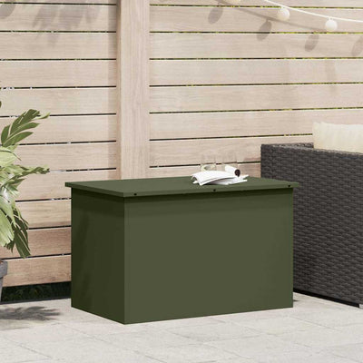 Vidaxx Outdoor-Aufbewahrungsbox mit Stauraum Olivgrün 80 x 50,5 x 50 cm Stahl
