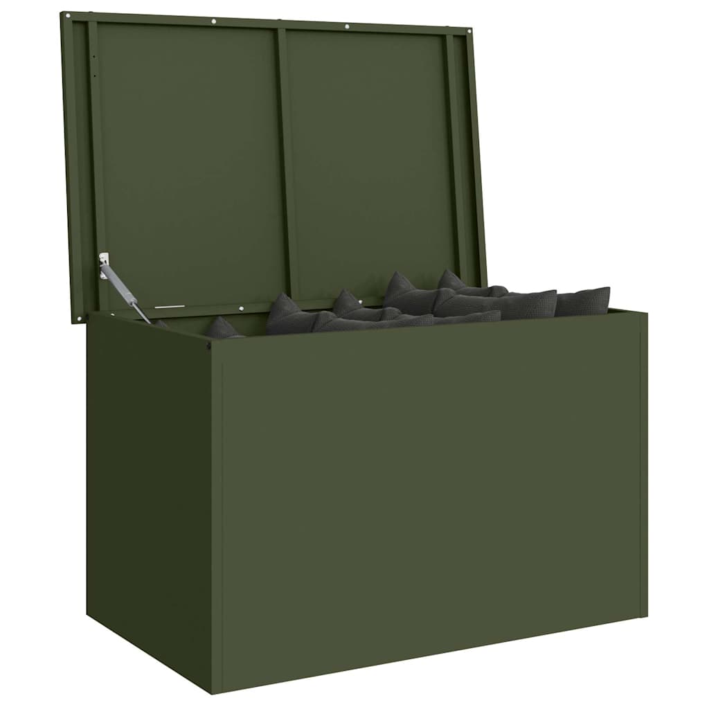 Vidaxx Outdoor-Aufbewahrungsbox mit Stauraum Olivgrün 80 x 50,5 x 50 cm Stahl