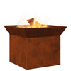 Vidaxl Feuerkorb rostig 50 x 50 x 40 cm Cortenstahl